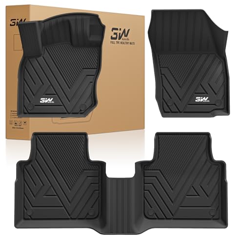 3W Floor Mats for Volkswagen Tiguan 2025 2026, All-Weather Protection TPE Car Mats 2 Rows VW Tiguan Accessories, Black 1.For Tiguan | 2025-2026 | 1st & 2nd Row