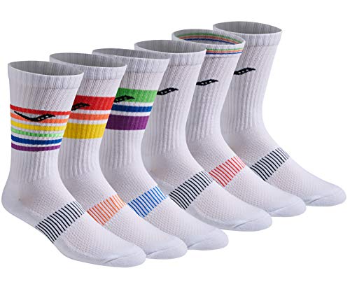 Image of Saucony Men's RunDry Mesh Ventilating Comfort Fit Performance Crew Socks, Available in L-XL (3, 6, 12 Pairs)