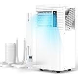 Electactic Portable Air Conditioner 8,000 BTU, 3-in-1 AC Cooler Dehumidifier Fan with LED Display, Remote Control, Quiet, Sleep Mode, 360° Casters, Window Kit for Room Office Apartment Garage