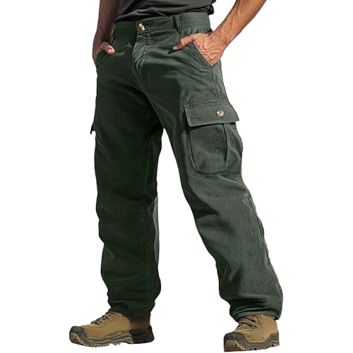 Pantalon cargo baggy homme en velours côtelé pour le quotidien