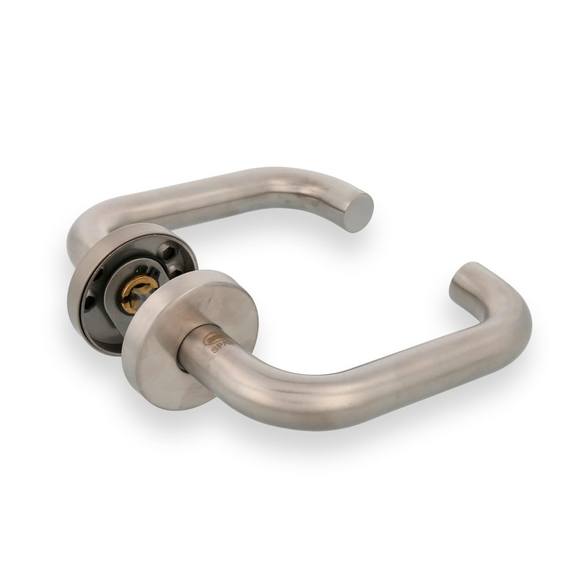 Amig - Stainless Steel Door Handle Set 18/10 (AISI 316) - Inner Rosette - Model 3RX - Size: 52 mm ø - Matt