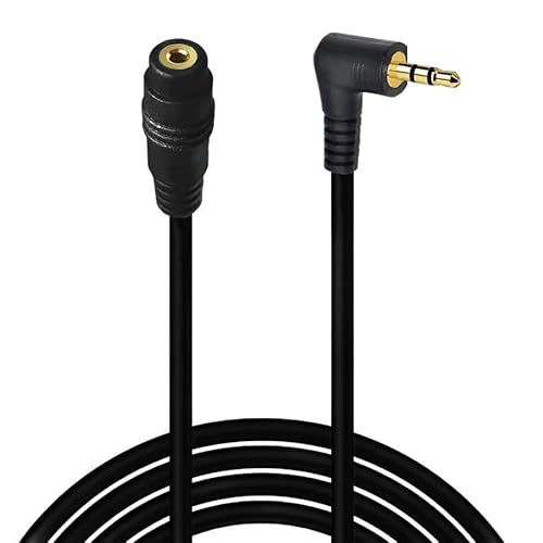 TECHZOCO Rallonge audio stéréo mâle à femelle à 90° pour haut-parleurs, écouteurs, smartphone, tablette, MP3, noir, 1 mètre