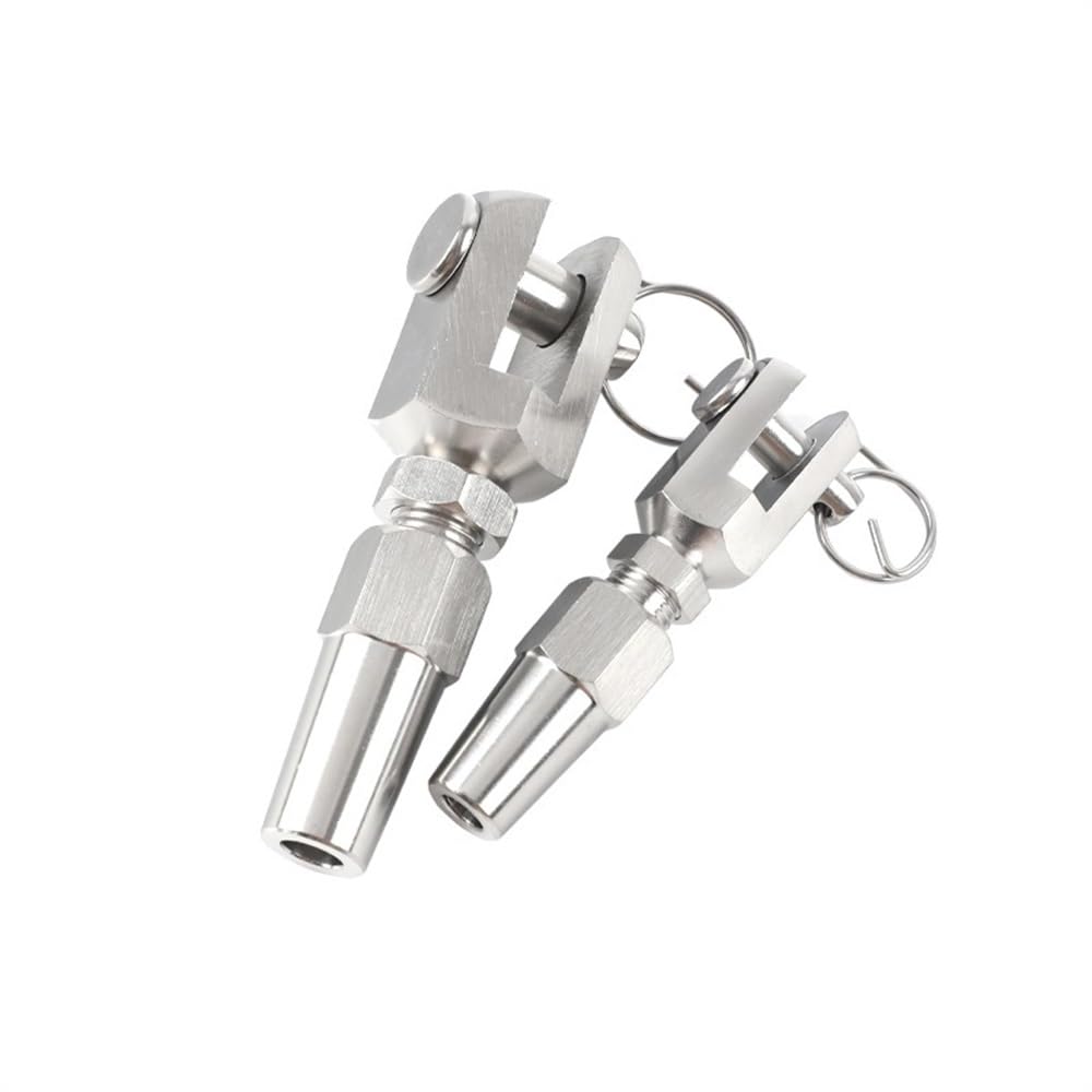 Abrazaderas De Cuerda De Cable 10 Uds. Horquilla/mandíbula Sin Swageless De Acero Inoxidable 316, Terminal 1/8 '', Barandilla Cable(For 4mm wire)