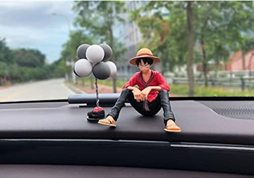 Image of Awestuffs Action Figure Limited Edition for Car Dashboard, Decoration, Cake, Office Desk & Study Table (Luffy Sitting (Red))