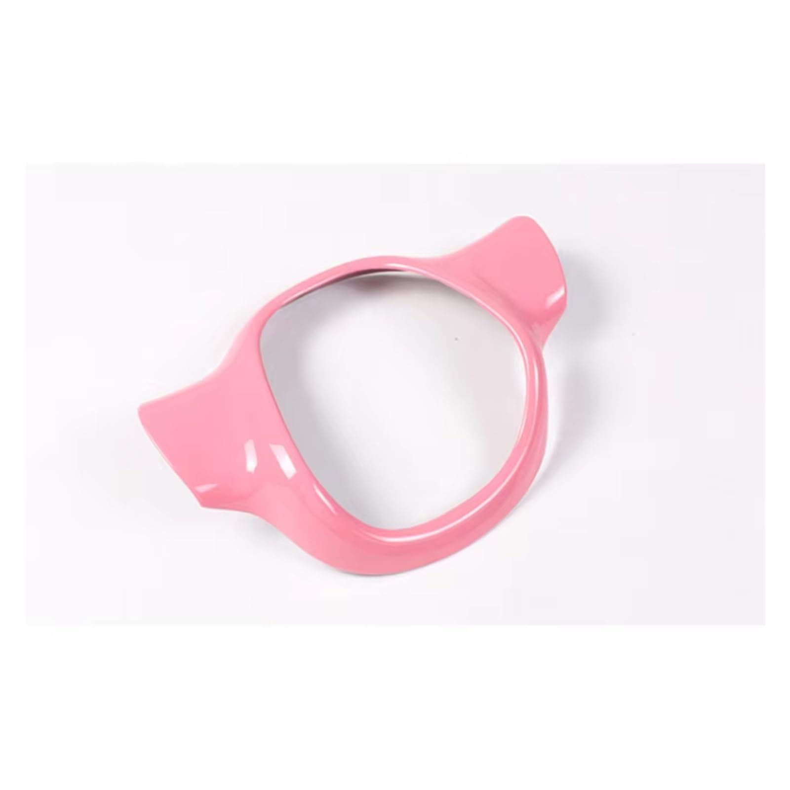 Car Interior Moulding Trim for Benz for Smart 451 for Fortwo 2009-2015 ABS Carbon Fiber Car Steering Wheel Decorative Frame Cover Sticker Accessory(Pink)