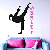 Personalized Karate Girl Wall Decal, Karate Gifts for Girls, Karate Girl Sticker, 30 Colors & Several Sizes