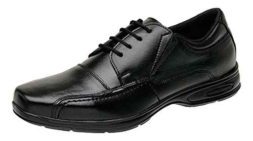 Sapato Social Couro Legítimo Anti Stress Conforto Ortopédico 5070 (42, Preto)