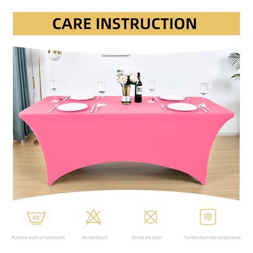 ZarzaaSik 2-Pack 6ft Spandex Table Covers for Rectangle Standard Folding Tables - Wrinkle Resistant Stretch Tablecloths - Ultimate Fitted Table Protector for Parties, Trade Shows, Banquet by ZarzaaSik - Used condition - Image 6