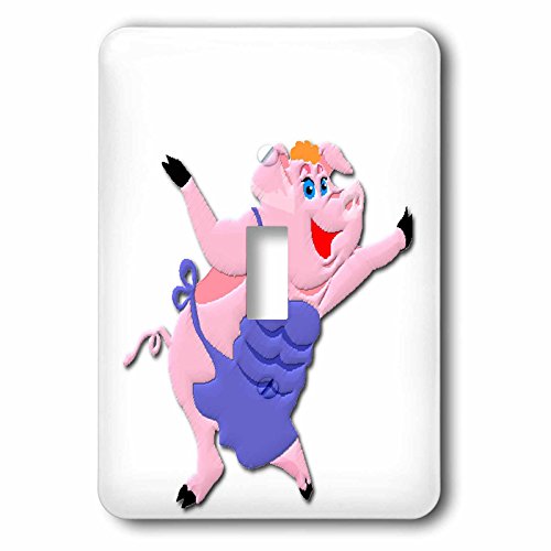 3dRose LSP_58896_1 'Miss Piggly Wiggly Interruptor de palanca individual