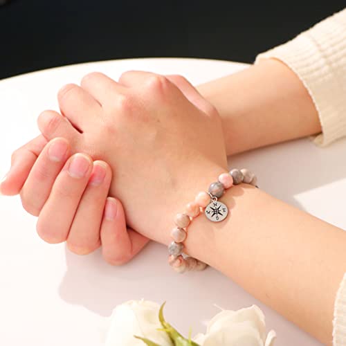 Image of Joycuff Graduation Gifts for Her Him Class of 2026 Graduation Bracelets Inspirational Graduation Compass Bracelet for Women College Graduation Gift for Him Her