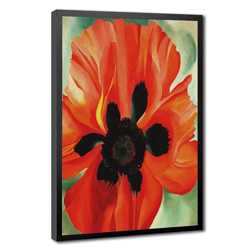 Poster coquelicot rouge Georgia O'Keeffe VI cadre 50x75 cm