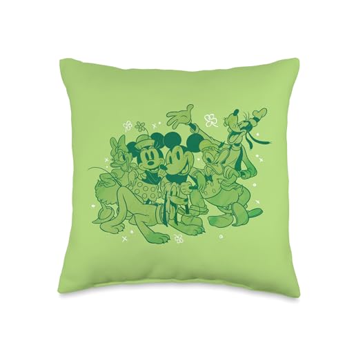 Coussin Mickey Disney Saint-Patrick vert 16x16 multicolore oreiller deco maison