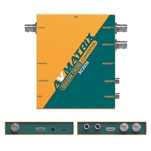 Image of AVMATRIX SDI /HDMI Up /Down /Cross Converter, DlP Switches, SD /HD /3G-SDI Scaling Frame Rate Conversion Scaler, 3.5mm Jack Audio Embedding, Auto Signal Detection SC2030