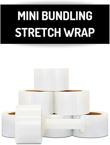 Vista 3 de PSBM - Mini envoltura elástica con asa, paquete de 18, 3 pulgadas x 1000 pies, calibre 80, transparente, película adhesiva de plástico pequeña