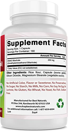 Best Naturals Dmae Supplement 250 Mg & Vitamin B1 As Thiamine Mononitrate 100 Mg #TOP1