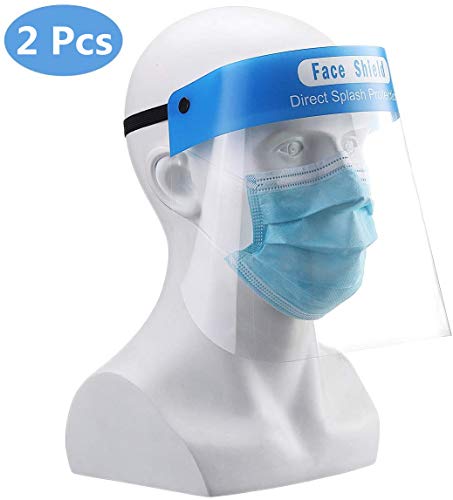 Godmorn 2Pcs Protectores Faciales de Seguridad PET,Aceite de Doble Cara Anti-Fog Anti Splash Transparente, protección visera, Ojo Protección