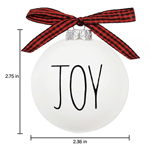 Christmas Ornaments - Set of 12 Shatterproof White Bulbs Adorned with Buffalo Plaid Bows - Rustic Farmhouse Christmas Tree Decorations for Xmas Tree Decor - Image 6