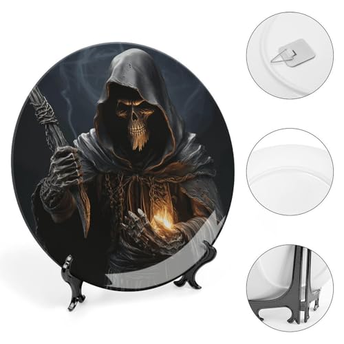 Plato decorativo de cerámica Bone China con soporte, 7 pulgadas miniatura 4