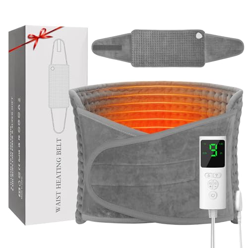 Termoforo Elettrico, LURICO Termoforo Lombare con Spegnimento Automatico e 9 Livelli di Temperatura, Lavabile in Lavatrice, Pad Riscaldante per Schiena, Spalla, Pancia 30 x 130 cm