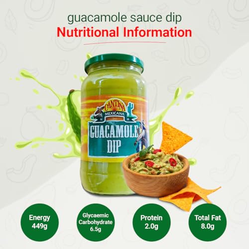 Image of Cantina Mexicana Guacamole Dip | Avocado | Mexican Cuisine | Seasoning & Spread | Contains Avocado Fruit , Green & Red Paprika, Onion, Tomato & Cheese Powder | Used for Tacos, Burritos & Nachos | Slightly Spicy | Vegetarian (1000g)