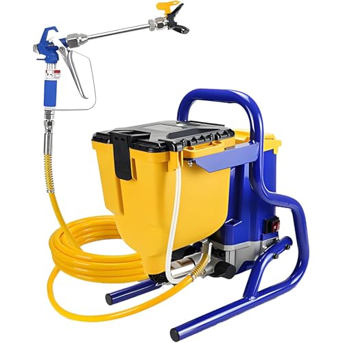 Pistola de Pintura Airless 1800W para Pintura de Paredes, Techos, Madera y Metal, Pistola de Pintura Industrial para Renovación Interior/Exterior | Presión de 20Mpa, Manguera de 8m, Embudo de 4.5L