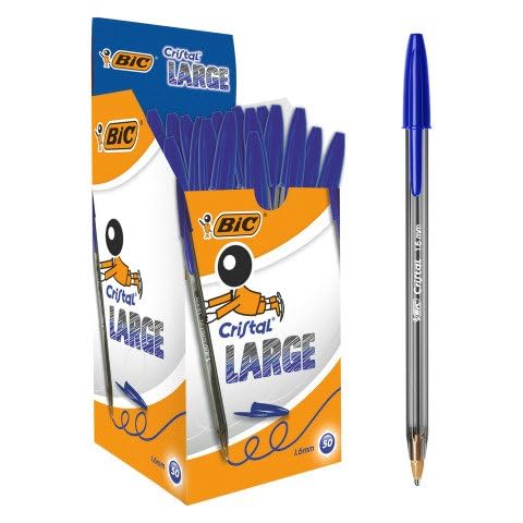 Bic Cristal Large Ballpoint Pen 1.6mm Blue [Pack of 50]