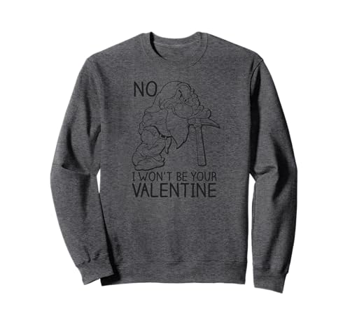 Sweatshirt Grumpy No Valentine noir confortable pour soirée cocooning à la maison