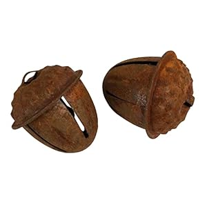 4PCS Acorn Shape Country Primitive Craft Jingle Bells, Vintage Style Rusty Hanging Bell, Christmas Bell, Metal Door Bell for DIY Craft Elephant Dog Camel Offices Home Garden Xmas Decoration 4PCS Acorn Shape Country Primitive Craft Jingle Bells Vintage Style Rusty Hanging Bell Christmas Bell Metal Door Bell for DIY Craft Elephant Dog Camel Offices Home Garden Xmas Decoration