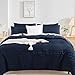 NEXHOME PRO Duvet Cover King Size, Navy 3 Pieces Boho Tufted Duvet Cover Set, Soft and Lightweight Microfiber Comforter Cover Set for All Season (Navy King, 104 x 90)-No Comforter