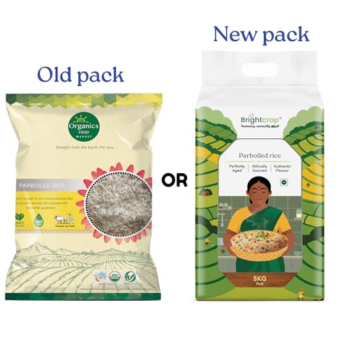 Image of Brightcrop Regular Parboiled Rice | Usna Chawal | Ponni Rice (5Kg Pack)