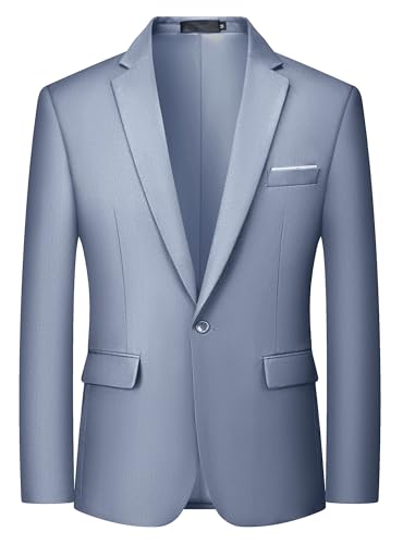 MAGE MALE Men's One Button Blazer Casual Solid Color Suit Jacket Slim Fit Lightweight Sport Coats Blazers