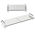 BBQration Grill Warming Rack for Blackstone Flat Top Griddle 28 36 17 22 Inch Griddle, Universal Adjustable Stainless Steel Grill Rack for Blackstone Nexgrill Griddle Accessories, 15"L to 25"L