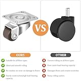 Pack of 8 12 mm Mini Furniture Castors, Small Swivel Castors, 360 Degree Transport Castors, Ball Castors for Furniture Castors, Small Furniture Wheels, Fixed Castors, Rolling Wheels for Table, Cabinet - Image 7