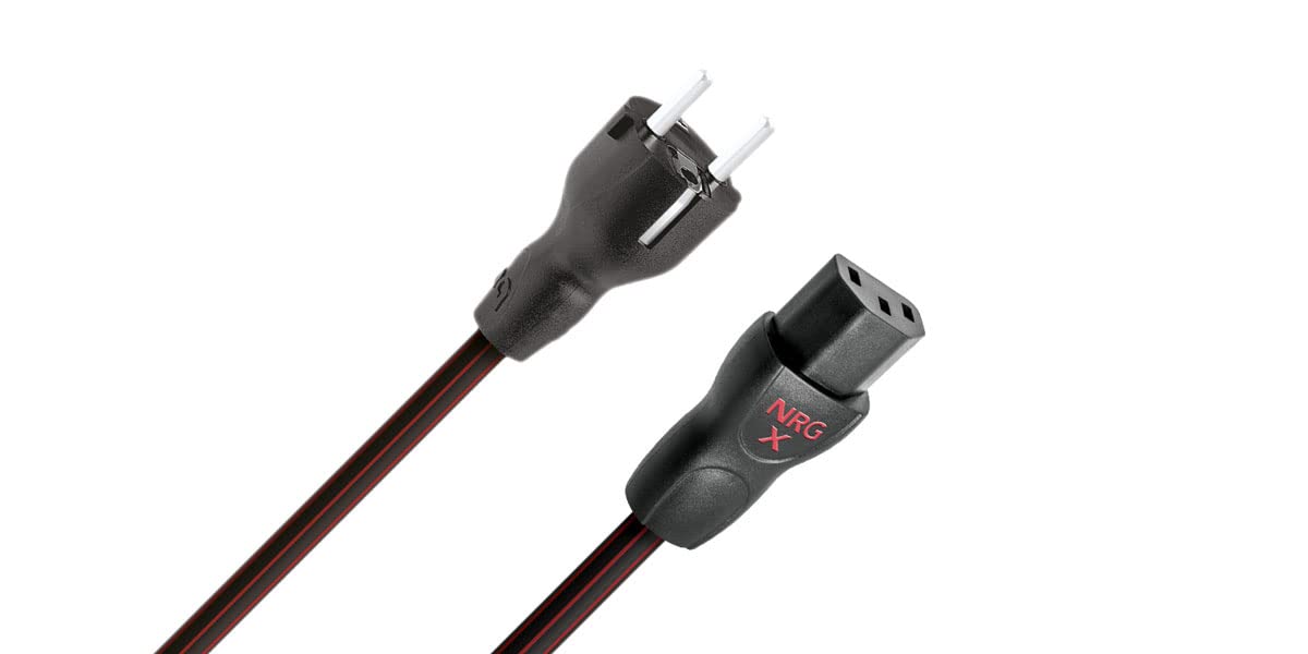 AudioQuest NRG-X3 Netzkabel, 2 m - Schwarz / Weiß - Stecker auf Typ F - für Multimedia-Geräte