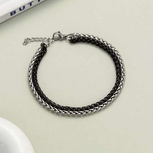 Pulsera hombre cadena acero inoxidable minimalista miniatura 3