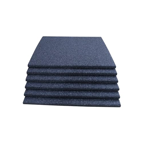 6x Spielplatzmatte Fallschutzmatten Gummiplatten Gummimatten Schaukel Schwarz 50x50x2,5cm