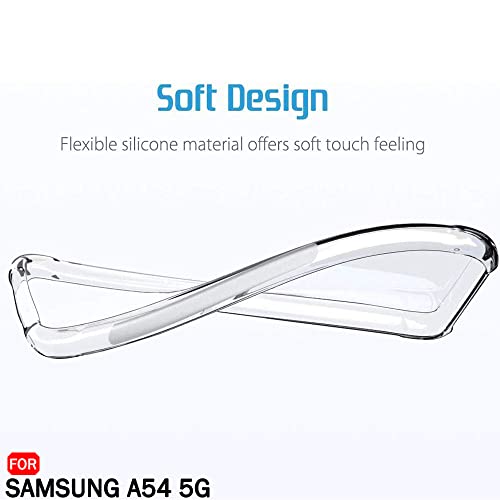 Image of TheGiftKart Back Cover Soft Case for Samsung Galaxy A54 5G | Best Camera Protection | Inbuilt Dust Plugs & Anti-Slip Grip | Ultra Clear Slim Back (Silicone | Transparent)