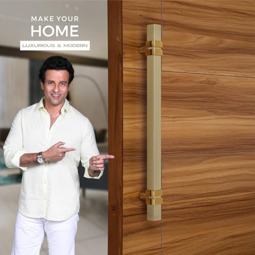 Image of LAPO 24 inch Square Stainless Steel Door Handle for Main Door /Glass Door Pull Push Handle /Main Door Handle for All Door Antique Gold Finish | 3 Years Warranty