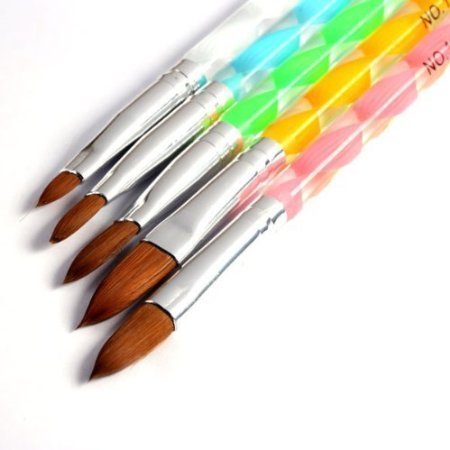 CyberStyle(TM) 5pcs Acrylic Nail Art Uv Gel Carving Pen Brush Liquid Powder DIY No. 2/4/6/8/10
