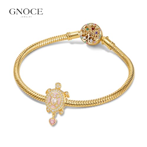 Image of GNOCE Ocean World Cute Animal Charm Beads,925 Sterling Silver Dangle Charms Fit Bracelets & Necklace, Hand-Finished Keepsake Travel Jewelry Gift for Women Men BBF