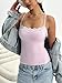 Starrylion Padded Lace Camisole Tops for Women Double Lined Sexy Square Neck Black Tank Top Going Out Outfits Club Party Shirt Blush Pink XS