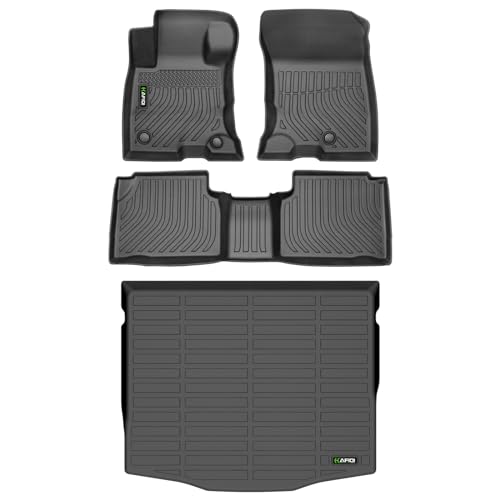 Image of HAFIDI All Weather Floor Mats & Cargo Liner Set Fit for Ford Escape Hybrid 2020-2025 2026 Car Mats for Escape Hybrid Floor Liners TPE Full Set Custom Accessories - Black