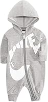 Nike Baby All Day Play Overall Strampler mit Kapuze Farbe: Grau/Weiß (042); Größe: 9-12M (74-80 cm)