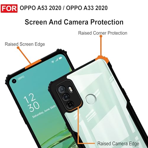 Image of Zapcase Back Case Cover for Oppo A53 (2020) / Oppo A33 (2020) | Compatible for Oppo A53 (2020) / Oppo A33 (2020) Back Case Cover | Clear Case with Camera Protection | (TPU + PC | Matte Black)