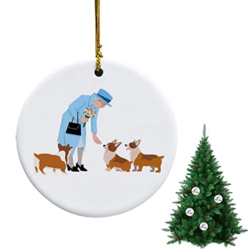 5 Stück 2022 Elizabeth II Queens Weihnachts-Souvenirs Ornament, Königin Elizabeth II und ihre Corgis Gedenkbrosche Anstecknadel Andenken, 2022 British Platinum Jubilee Weihnachtsschmuck Cover
