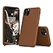 SURPHY Skórzane etui kompatybilne z iPhone 11 Pro etui, ultracienkie skóra PU z miękką tkaniną z mikrofibry podszewka poduszka odporna na zarysowania odporna na wstrząsy 5,8 cala etui na telefon do iPhone'a 11 Pro (siodełko brązowe)