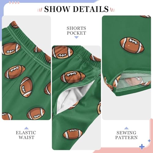 American Football Green Lounge Pajama Pants Soft PJ Bottoms for Sleepwear Ages 6-14 Years4