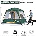 UNP 4-Person Tent, Portable Cabin Tent, Camping Tent 4-Person Easy Set Up, Waterproof with Top Rainfly for Outdoor Camping/Hiking (Dark Green)