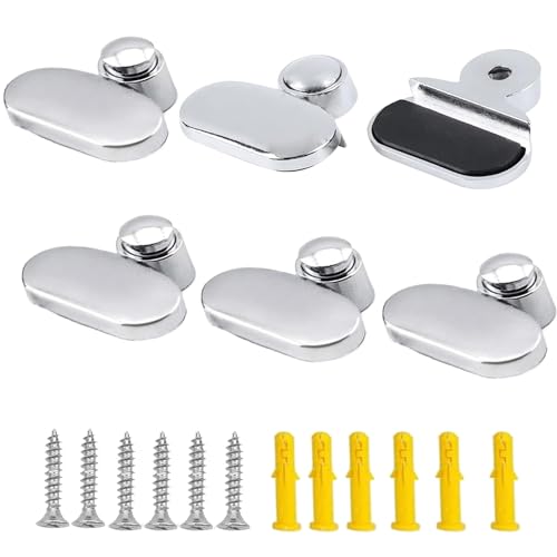 Image of Mirror Clips, Silver Wall-Mounted Mirrors Bracket, Dresser Mirror Fixed Fitting for 0.12 inch-0.2 inch Thick Mirror Glass Clips Clamps 6PCS