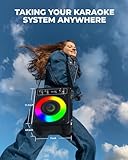 Ankuka Karaoke Machine, Portable Bluetooth Speaker with 2 Wireless Microphones, Effects Signal Processors for Adults Kids with LED Lights, Supports TWS/REC/FM/AUX/USB/TF for Home Party Picnic - Image 9